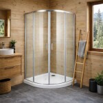 OLSEN SPA - Štvrťkruhový sprchovací kút s vaničkou BILBAO - Farba rámu zásteny - Hliník chróm, Rozmer A - 90, Rozmer B - 90, Smer zatváranie - Univerzálny Ľavé / Pravé, Výplň - Číre bezpečnostné sklo - 5 mm OLBBIL90CC