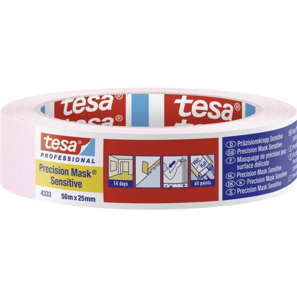 Tesa PRECISION SENSITIVE 04333-00018-02 krepová lepiaca páska Precízny krep® svetle staroružová (d x š) 50 m x 25 mm 1 ks; 04333-00018-02