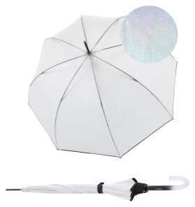 Priehľadný dáždnik Knirps C.760 Stick Transparent Stardust Black