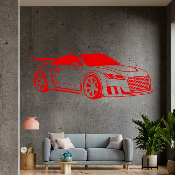 Veselá Stena Samolepka Audi Auto Farba: červená, Veľkosť: 100 x 40 cm