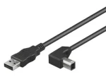 PremiumCord Kábel USB 2.0 AB 90° čierna / Kábel / USB 2.0 / 1 m (ku2ab1-90)
