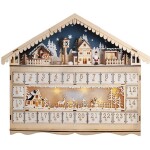 Solight Adventný kalendár Horská chata 10 LED 50 x 40 cm