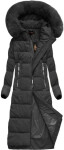 Čierna dlhá dámska zimná bunda s kapucňou (7688BIG) odstíny černé 54