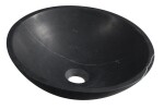 SAPHO - BLOK kamenné umývadlo na dosku, priemer 40cm, čierny Marquin, matný 2401-35