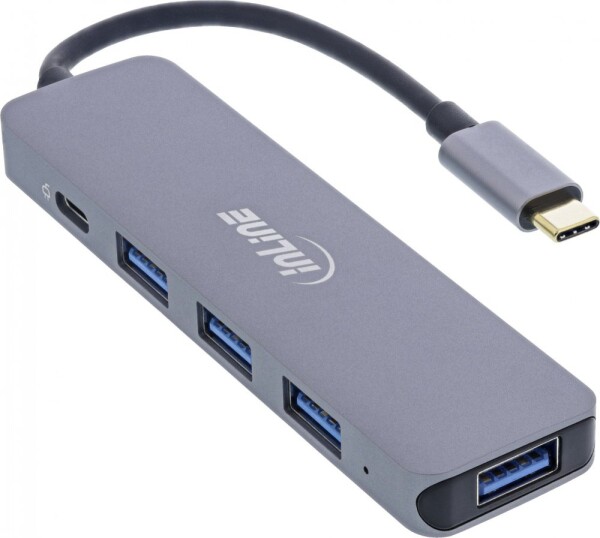 InLine InLine® USB 3.2 Type-C Multi Hub (4x USB-A 5Gb/s + USB Type-C (Data/PD 87W), OTG, aluminum housing