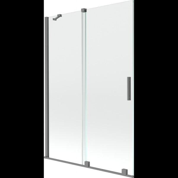 MEXEN/S - Velár dvojkrídlová posuvná vaňová zástena 120 x 150, transparent, grafit metal 896-120-000-01-95