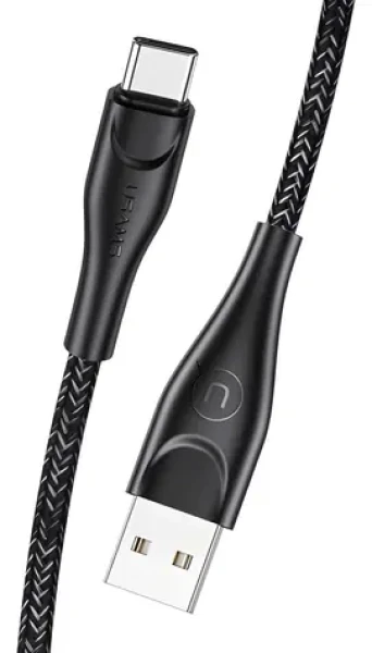 USAMS SJ392 U41 čierna / Dátový kábel / USB-C / opletený / 1 m / 2A (SJ392USB01)