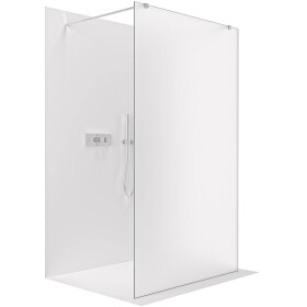 CERANO - Sprchová zástena Walk-in Onyx Duo Ľ/P - 8 mm - hranatá vzpera - chróm, mliečne sklo - 100x200 CER-8050BD1857