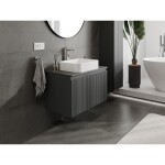 MEXEN/S - Rivel kúpeľňová skrinka pod umývadlo 80, 1 šuplík, reliéf, grafit mat 91A20-08047-1-BF66