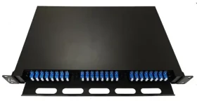 Lanview Optický patch panel ODF 19" 1U čierny / Patch panel / 48 vlákien / 24x LC duplex / OS2 SM / výsuvný (LVO-101020)