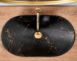 REA - Umývadlo na dosku Royal 60 Black Marble Mat REA-U7478