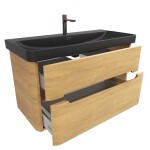 Kúpeľňová skrinka s umývadlom SAT Fusion 97,5x53x45 cm dub medový mat SATFUS2100DMBKMB SATFUS2100DMBKMB