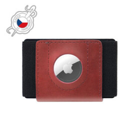 FIXED Tiny Wallet for AirTag Kožená peňaženka z pravej hovädzej kože červená / dopredaj (FIXWAT-STN2-RD)
