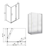 BESCO - Obdĺžnikový sprchovací kút VIVA 195O - Rozmer A - 120, Rozmer B - 90, Smer zatváranie - Pravé (DX) BCVIV9012P