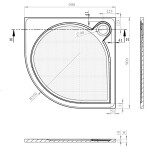 GELCO - ARCA sprchová vanička z liateho mramoru, štvrťkruh, 90x90cm, R550 PA559