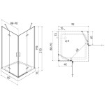 KERRA - Sprchovací kút Flow s vaničkou 90 (čierny) 5907548118486