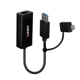 Lindy 43412 / Sieťový adaptér / USB 3.2 Gen 1 / Gigabit Ethernet / RJ-45 / ASIX AX88179 (43412)