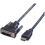 Value DVI prepojovací kábel DVI-D 18 + 1 pól Zástrčka, Zástrčka HDMI-A 1.50 m čierna 11.99.5516 tienený DVI kábel; 11.99.5516