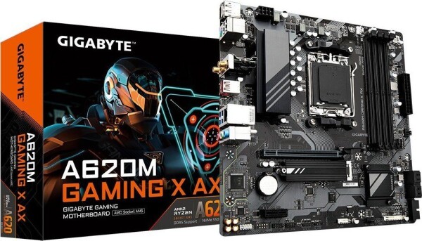 GIGABYTE A620 GAMING X AX / AMD A620 / DDR5 / SATA III / USB / GLAN / M.2 / Wi-Fi / sc. AM5 / mATX (A620M GAMING X AX)