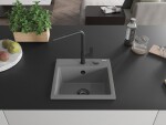 MEXEN/S MEXEN/S - Milo granitový drez 1-miska vrátane batérie Flora, šedá 6505-71-670401-70-B