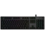 Logitech G512 čierna / herná klávesnica / US layout / kábel USB-A 2.0 / 1x USB-A 2.0 / RGB Lightsync / GX Brown Tactile (920-009352)