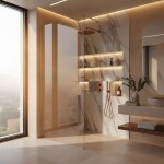 REA/S - Sprchová zástena Flexi Transparent / Brush Copper 120 KPL-K99360