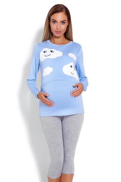 Tehotenské pyžamo 1679 svetlo modré – PeeKaBoo L/XL