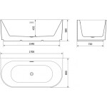 MEXEN/S - Sella voľne stojaca vaňa nástenná reliéf 170 x 80, čierna mat, sifón a prepad grafit metal 52711708071-95