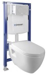 AQUALINE - Závesné WC Nera s podomietkovou nádržkou do sadrokartónu a tlačidlom Geberit, biela WC-SADA-16