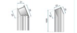 REA/S - Sprchové Dvere Molier Chrome + Profil 100 KPL-K6371