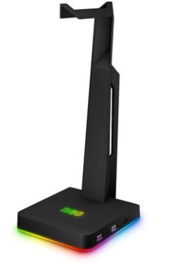 CONNECT IT NEO Stand-It RGB stojanček na slúchadlá čierna / 2x USB-A / RGB LED podsvietenie (CHX-3590-BK)