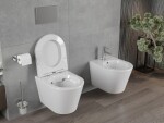MEXEN/S - Rico Závesná WC misa Rimless vrátane sedátka s slow-slim, Duroplast, biela 30720300