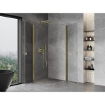 MEXEN/S - Mist-B Duo sprchovací kút dvere krídlové 90 x 90, transparent, zlato 8A2-090-090-50-00