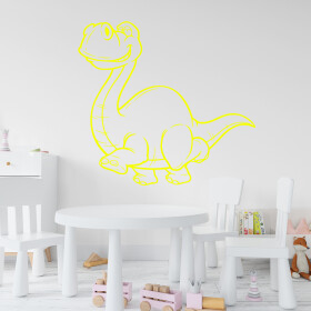 Veselá Stena Samolepka Brontosaurus Farba: žlutá, Veľkosť: 40 x 38 cm