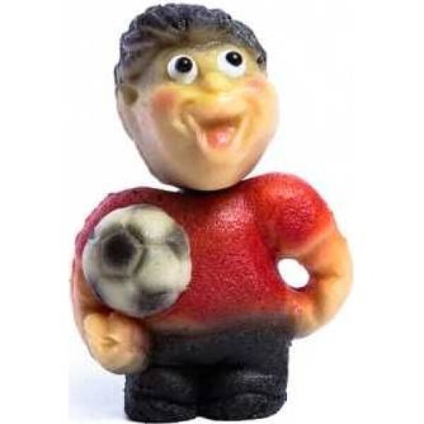 Marcipánová figurka futbalista, červený dres 8×5 cm 70 g - Frischmann vyškov - Frischmann vyškov