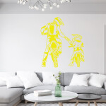 Veselá Stena Samolepka Motokros otec a syn Farba: zelená, Veľkosť: 80 x 70 cm
