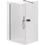 CERANO - Sprchová zástena Walk-in Onyx Cube Ľ/P - 10 mm - hranatá vzpera - čierna matná, transparentné sklo - 120x200 CER-8050BD8390