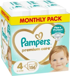 Pampers Premium Care 9-14 kg (156 ks) / Plienky / Veľkosť 4 (9-14 kg)