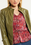 Bunda Monnari Biker Jacket With Stand-Up Collar Bottle Green