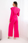 Dámska bavlnená súprava s blúzkou a širokými nohavicami fuchsiová UNI
