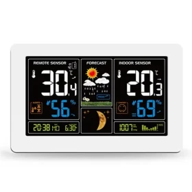 Solight TE81W biela / meteostanica / extra veľký farebný LCD / teplota / vlhkosť / tlak / RCC / USB nabíjanie (8592718025199)