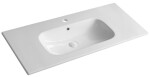 SAPHO - CIRASA STRIP kúpeľňová skrinka 100cm CIRASA s umývadlom a LED zrkadlom, 2 zásuvky, dub Alabama KSET-109