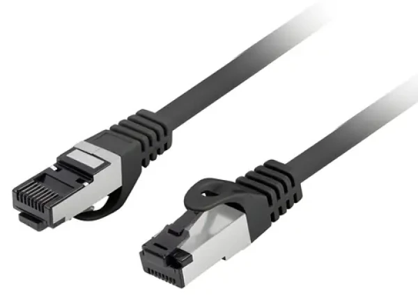 Lanberg CAT8.1 S/FTP 0.5m čierna / Patch kábel / LSZH / CU / 2000 MHz / RJ-45 (PCF8-10CU-0050-BK)