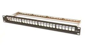 Lexi-net Modulárny patch panel 24 portov čierny / Patch panel / 19" / 1U / vyväzovací hrebienok (PATCHP24PNEOU/F)