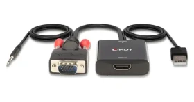 Lindy VGA Audio na HDMI / Prevodník / 1920×1080 px / 60 Hz / USB napájanie (38284)