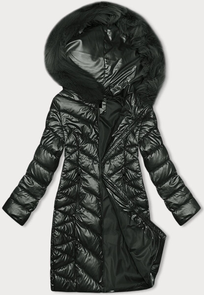 Dámska prešívaná zimná bunda v army farbe J Style (16M9100-136) odstíny zelené L (40)