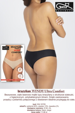 Dámské kalhotky brazilky model 17033807 ULTRA COMFORT černá XL - GATTA BODYWEAR