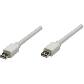 Manhattan Mini-DisplayPort prepojovací kábel Mini DisplayPort konektory, Mini DisplayPort konektory 1.00 m biela 324557 pozlátené kontakty Kábel DisplayPort; 324557