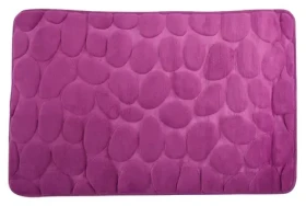 MSV Pebbles kúpeľňová predložka 40 x 60 cm fialová / polyester, PU pena / protišmyková