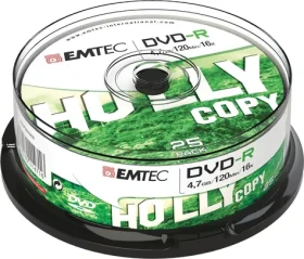 EMTEC DVD-R 4.7GB 16x (25ks) / 4.7GB / rýchlosť 16x / Cake box / 25ks (ECOVR472516CB)